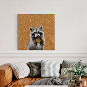 Thankful Raccoon Canvas Wrap