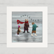 The Three Skating Bears Happy Square
