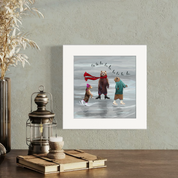 The Three Skating Bears Happy Square