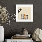 Feline Friends - Three Cats Plus One Happy Square™