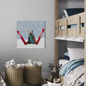Tired Ski Bear Canvas Wrap