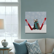 Tired Ski Bear Canvas Wrap