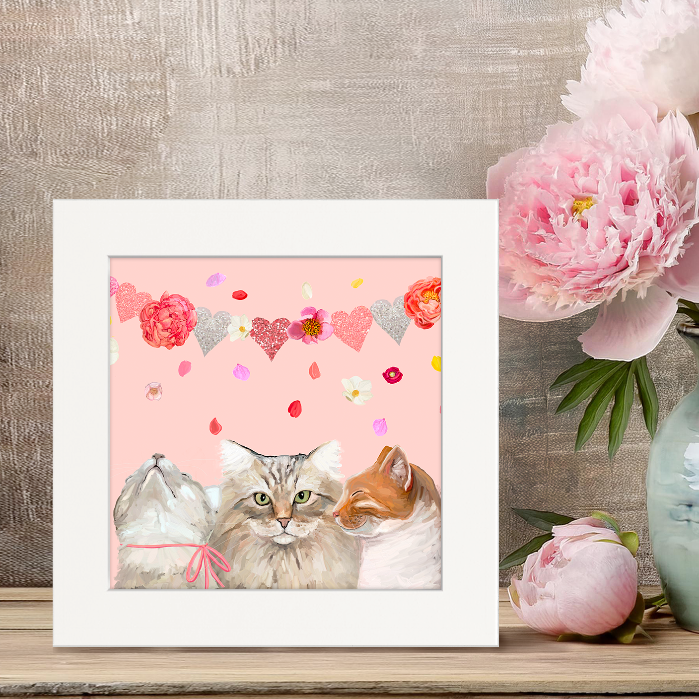 Valentine Cats Happy Square™