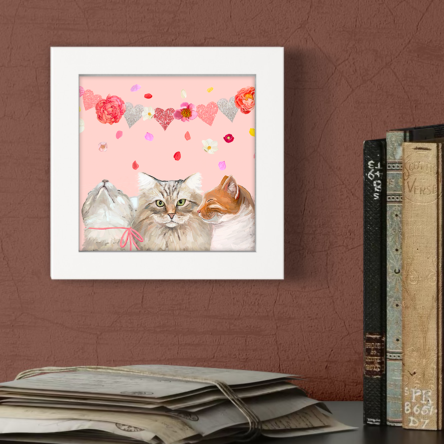 Valentine Cats Happy Square™