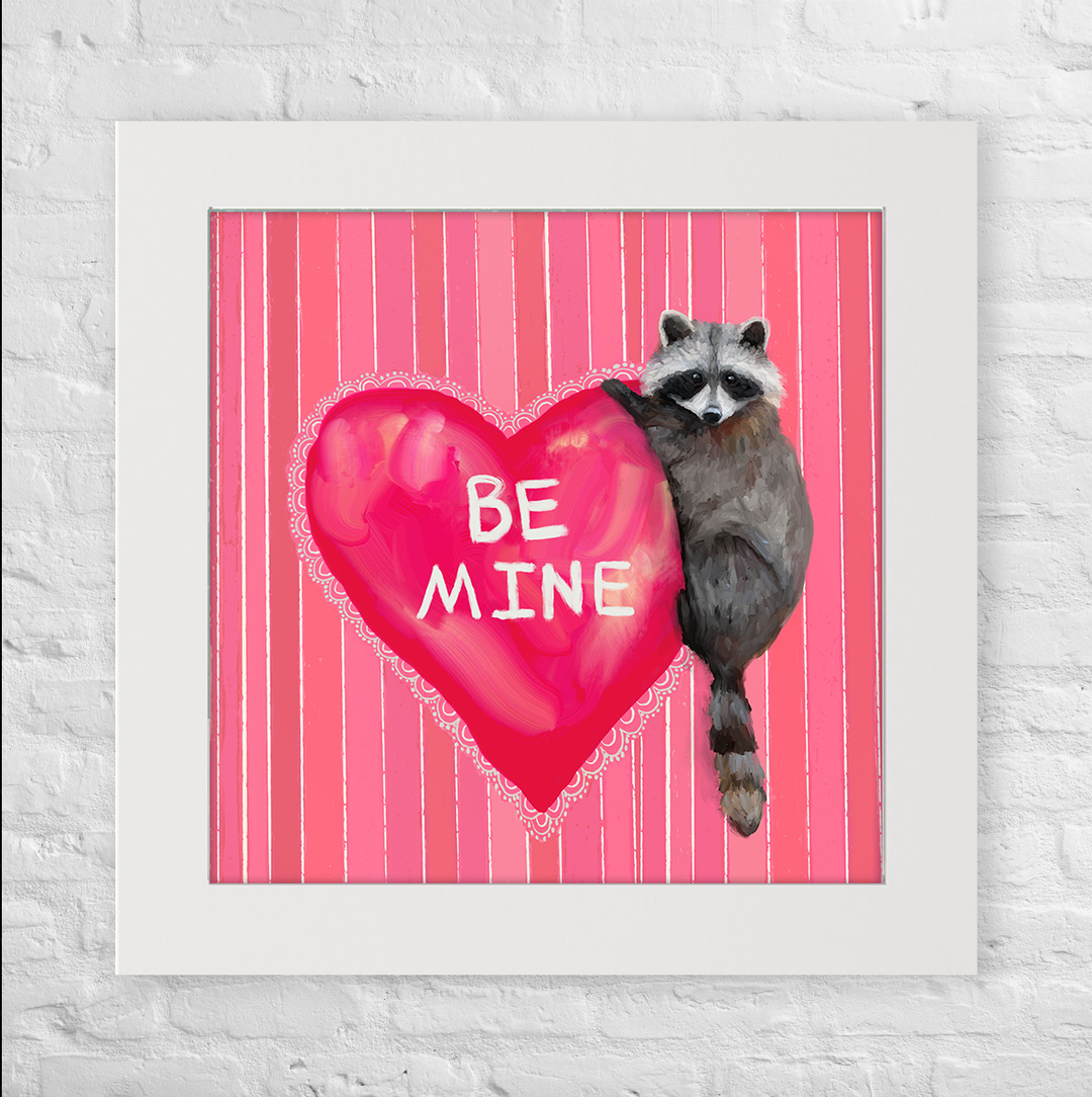 Valentine Raccoon Happy Square™