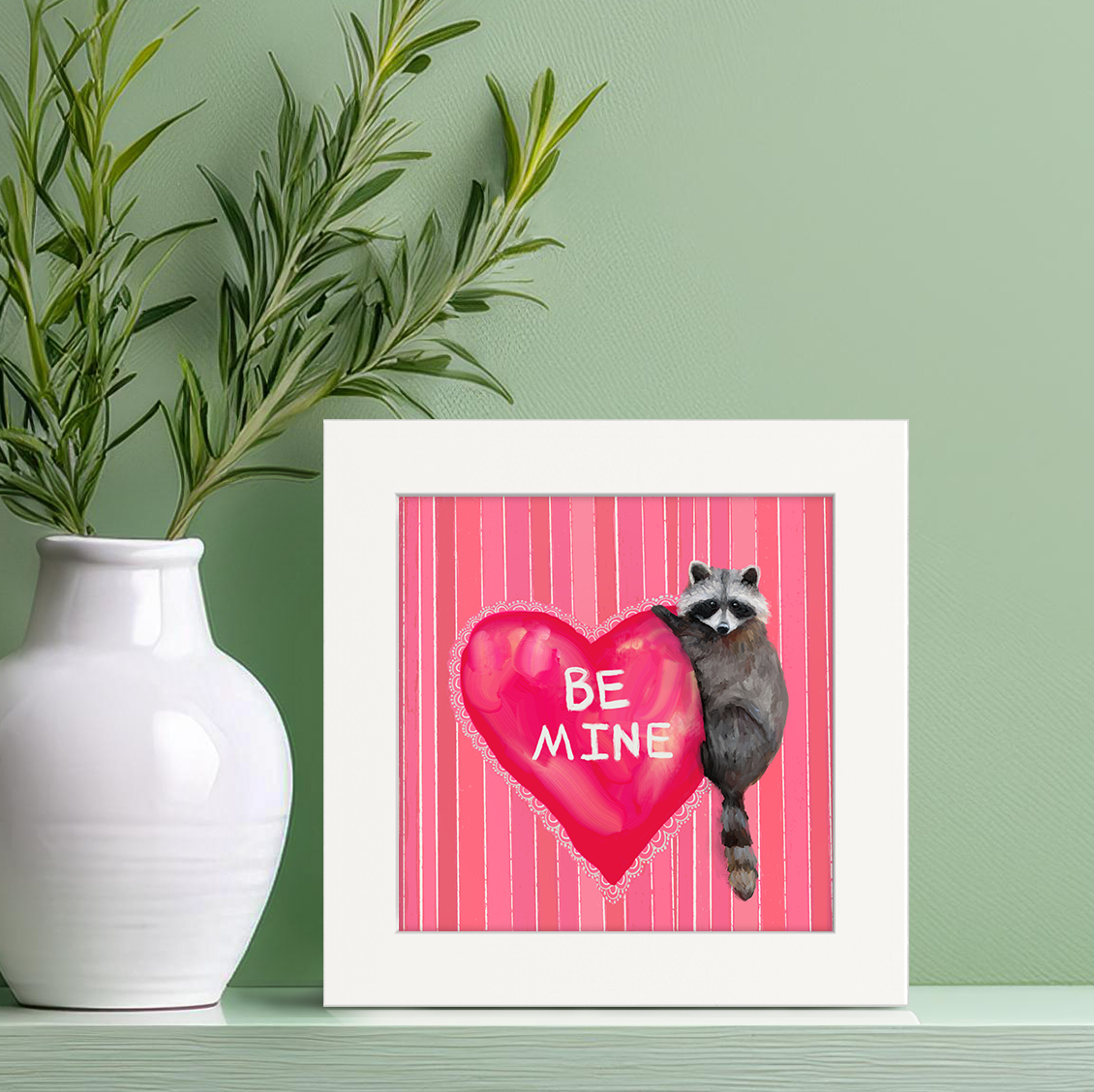 Valentine Raccoon Happy Square™