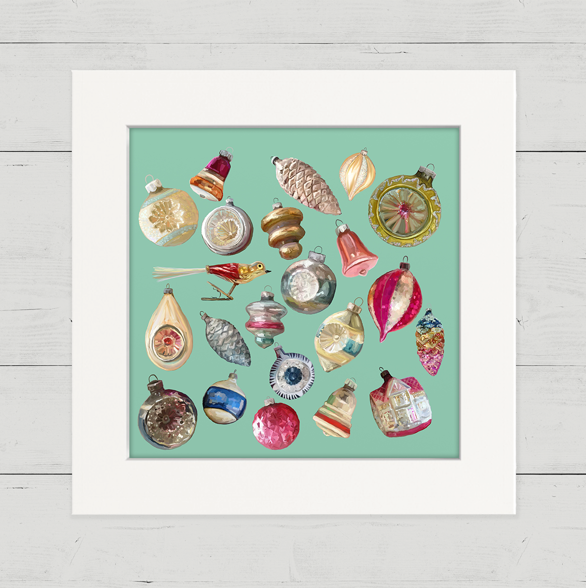 Vintage Ornaments 2 Happy Square