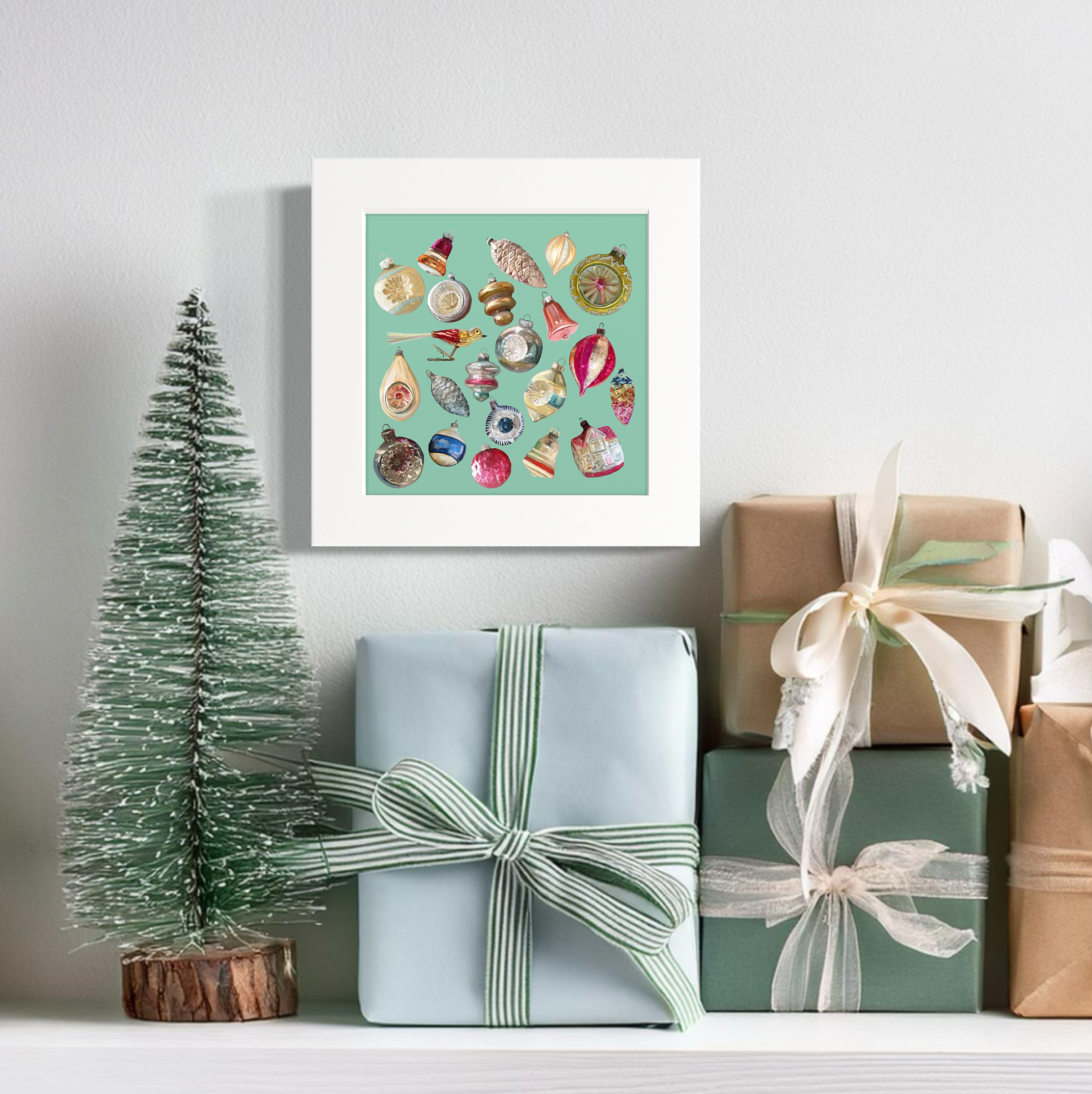 Vintage Ornaments 2 Happy Square