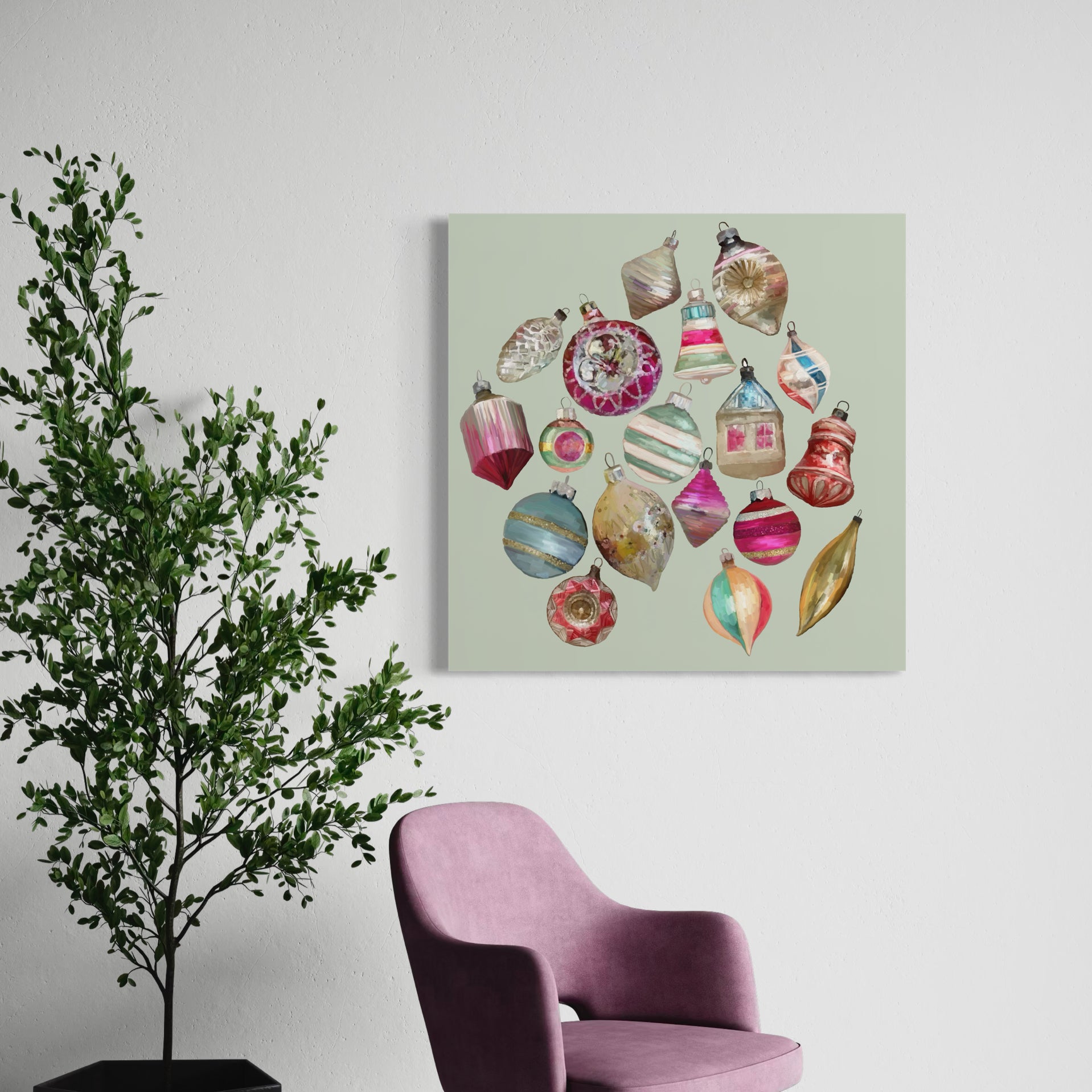 Vintage Ornaments 1 Canvas Wrap
