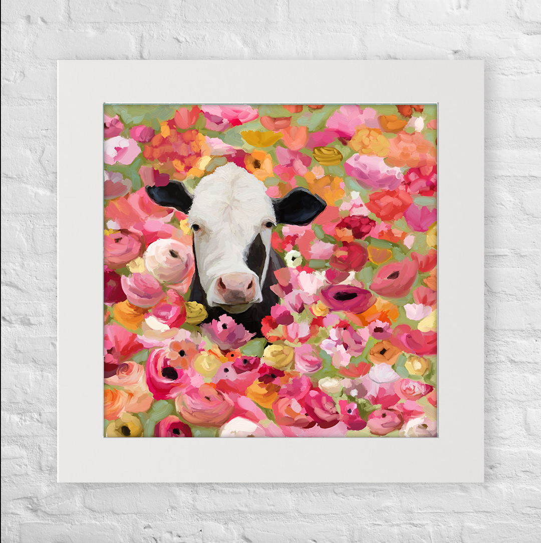 Wildflower Cow Happy Square™