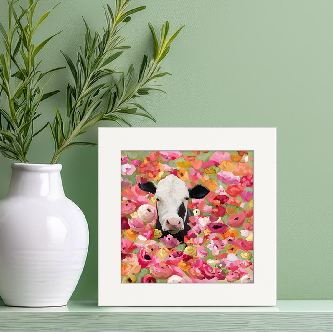 Wildflower Cow Happy Square™