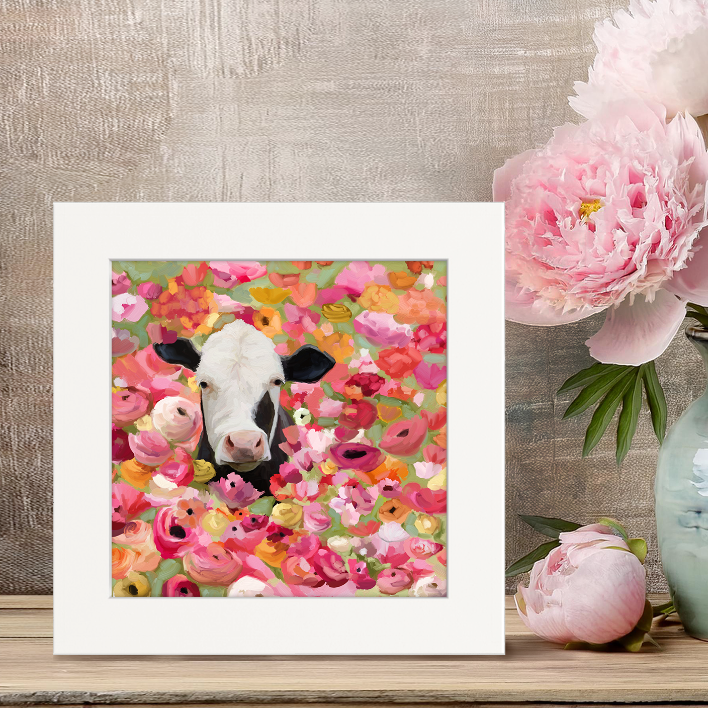 Wildflower Cow Happy Square™