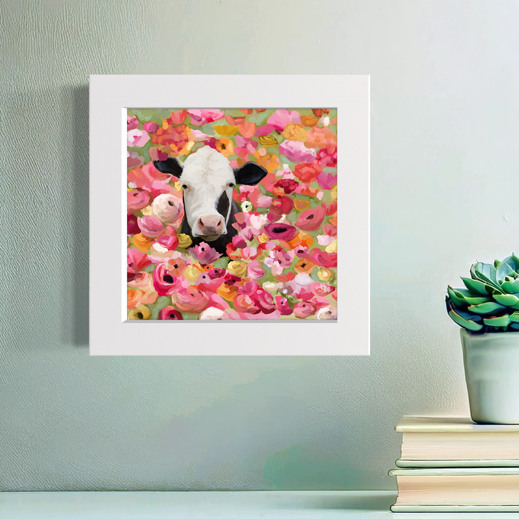 Wildflower Cow Happy Square™