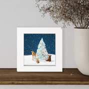 Winter Wonderland Tree with Friends Happy Square