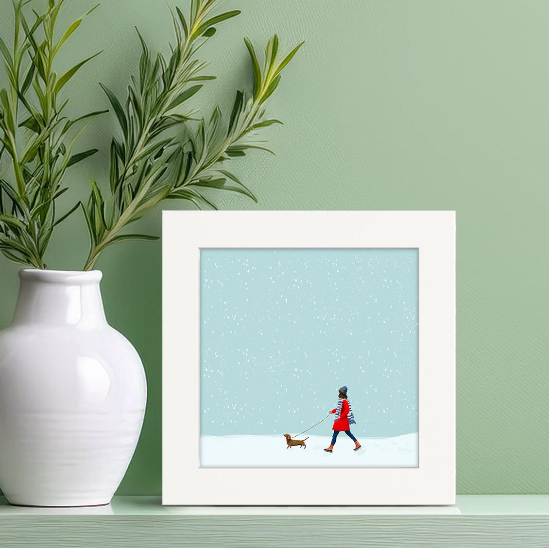 Winter Walks - Dachshund Happy Square™