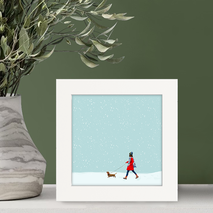 Winter Walks - Dachshund Happy Square™