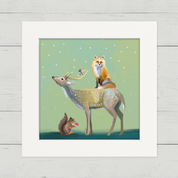 Wondrous Buck, Fox, and Squirrel Happy Square