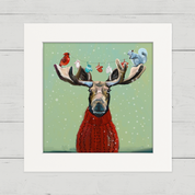 Wondrous Moose in Sweater Happy Square