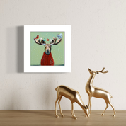 Wondrous Moose in Sweater Happy Square