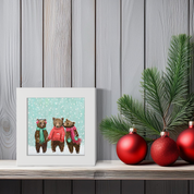 Woodland Winter Bears Happy Square