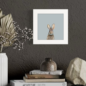 Woodland Rabbit on Gray Happy Square™