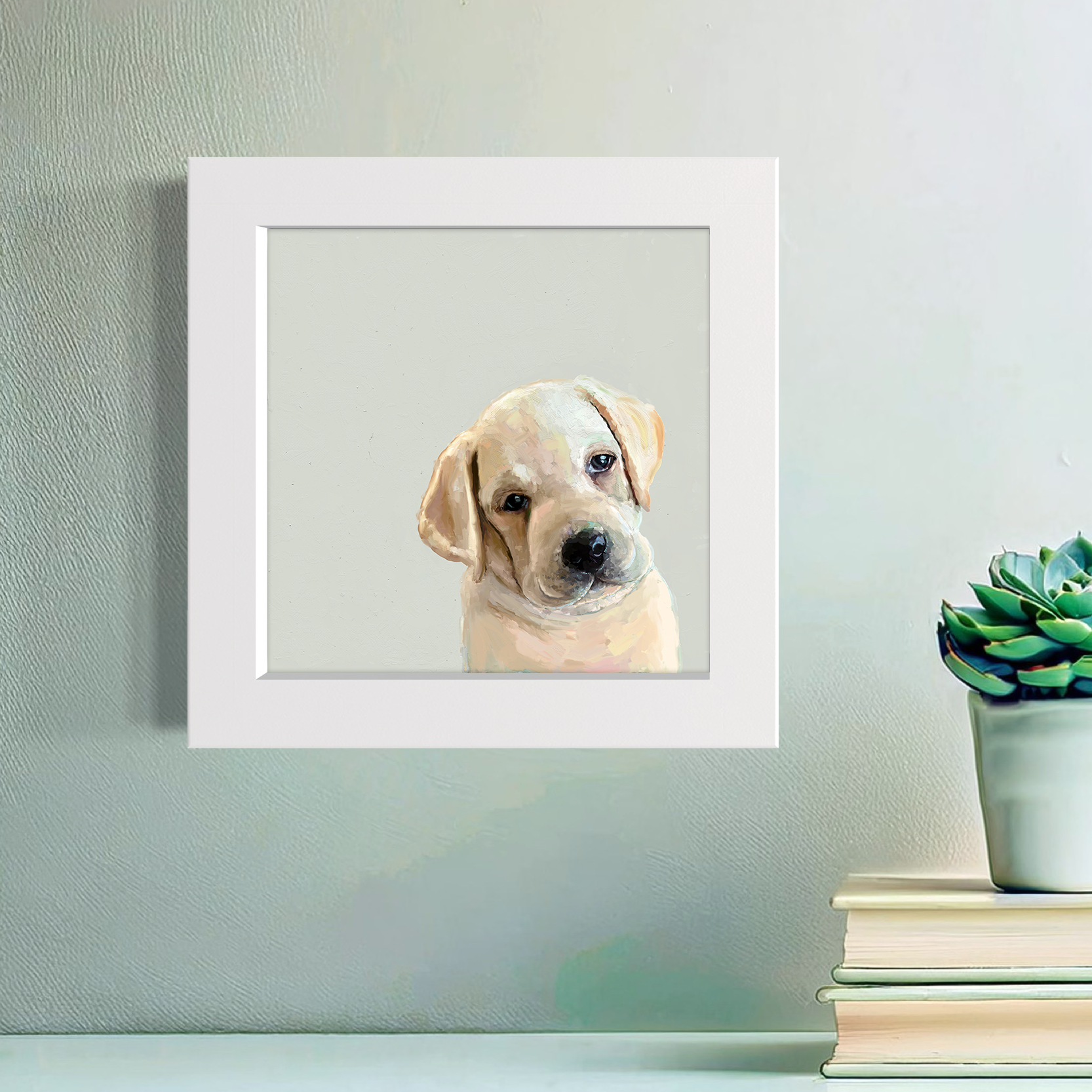 Yellow Lab Pup Happy Square™