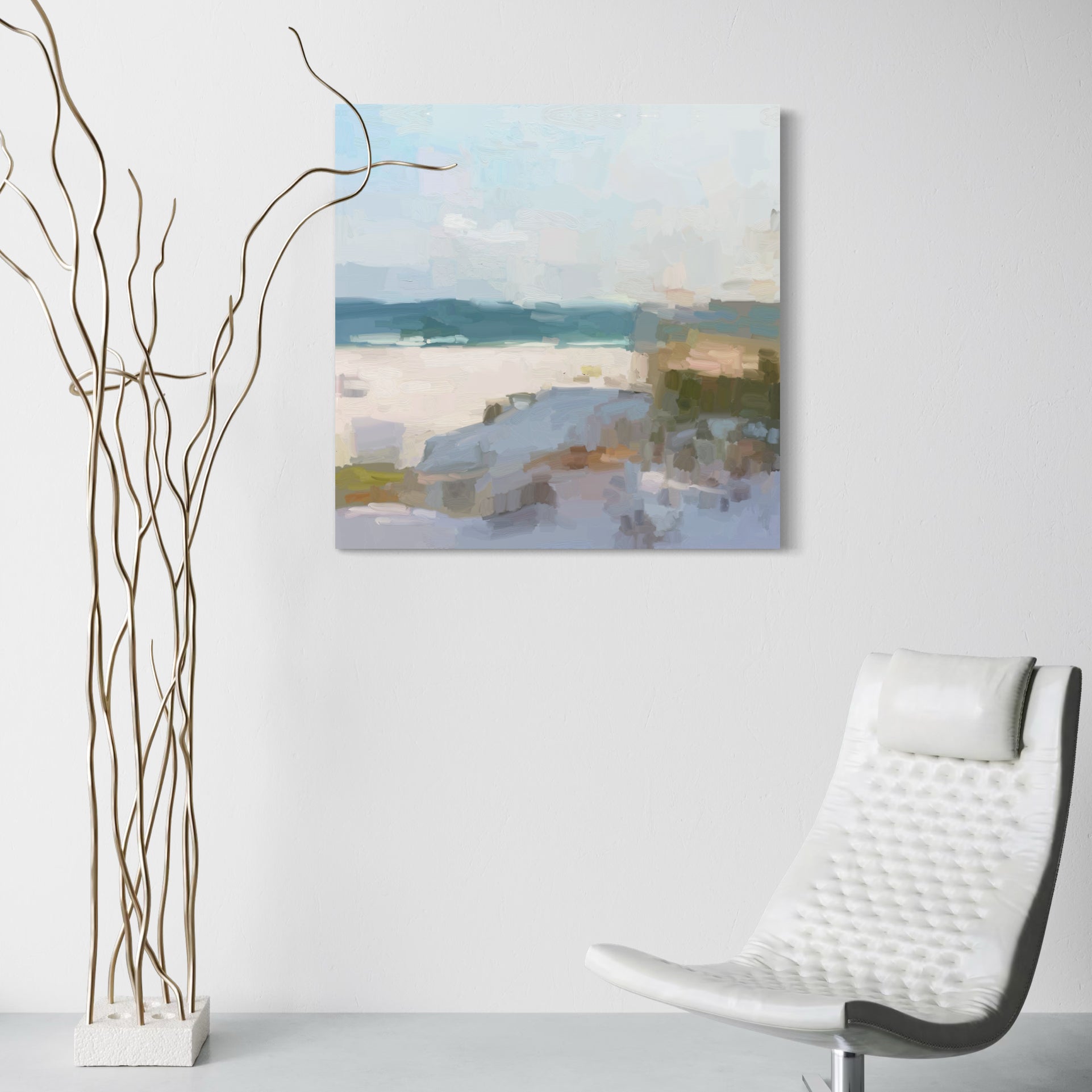Abstract Coastal Scene Canvas Wrap
