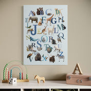 Animal Alphabet Blue Canvas Wrap