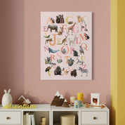 Animal Alphabet Pink Canvas Wrap
