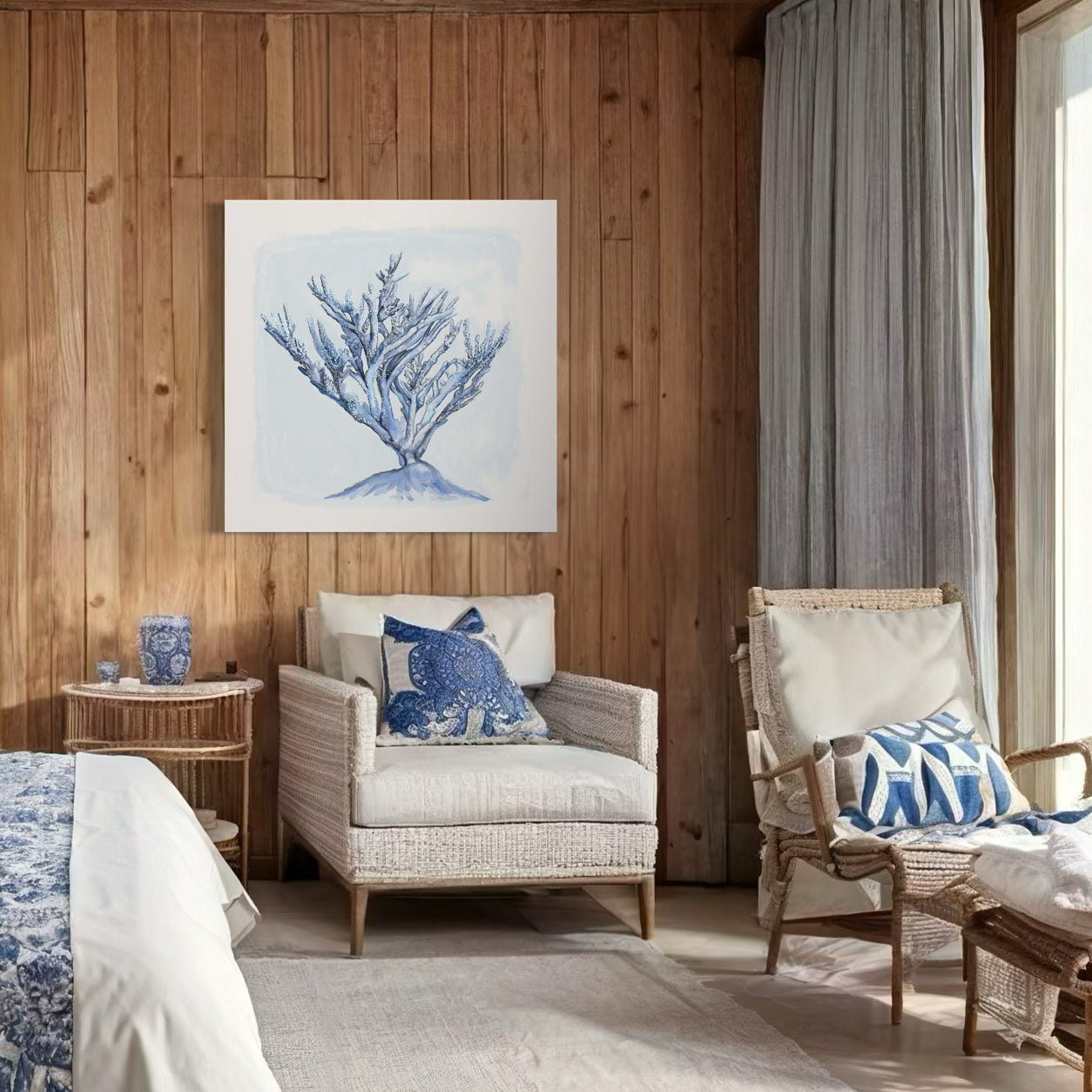 Blue Coral Canvas Wrap