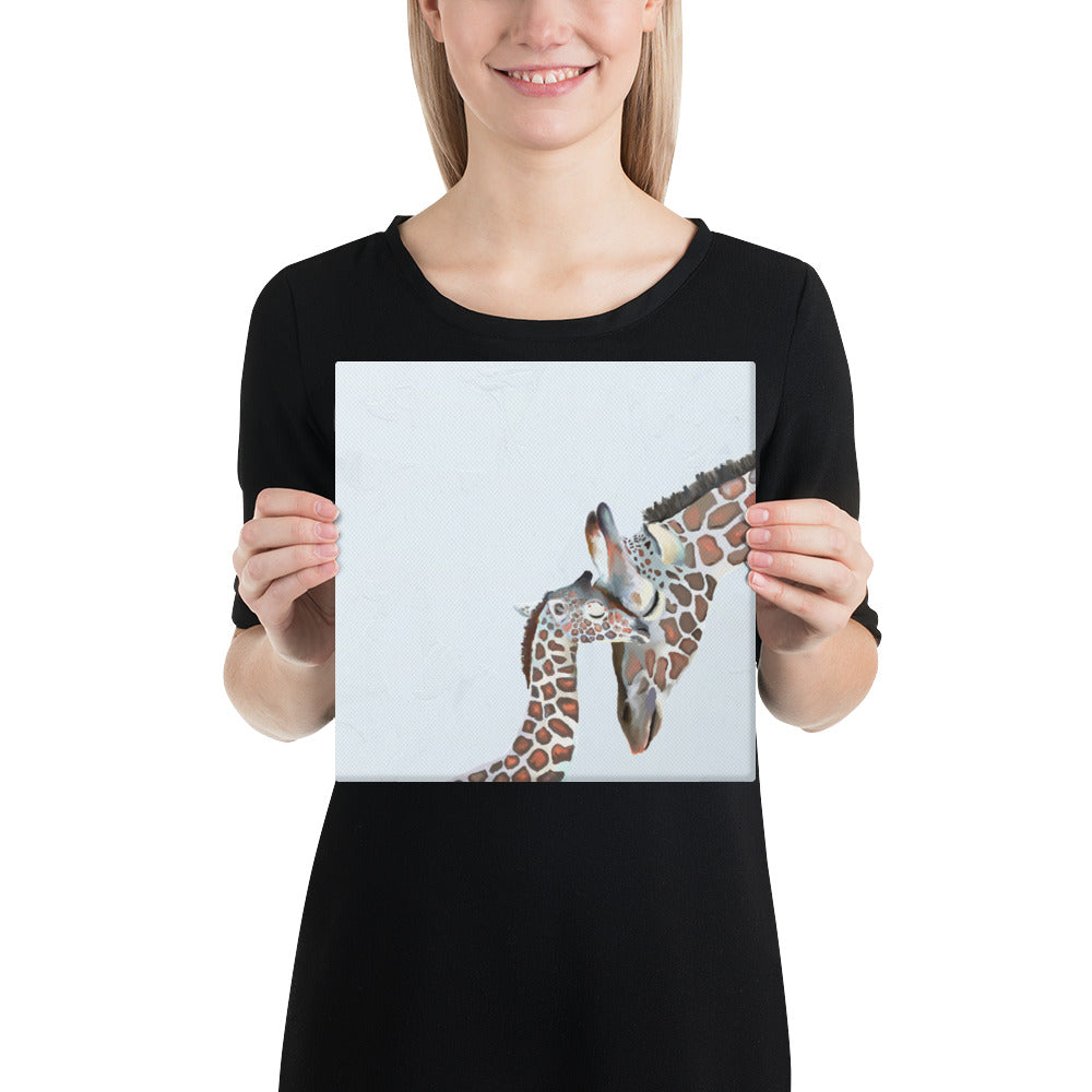 You and Me Giraffe Canvas Wrap