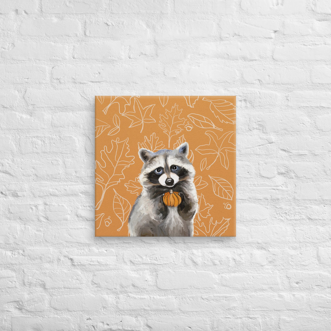 Thankful Racoon Canvas Wrap