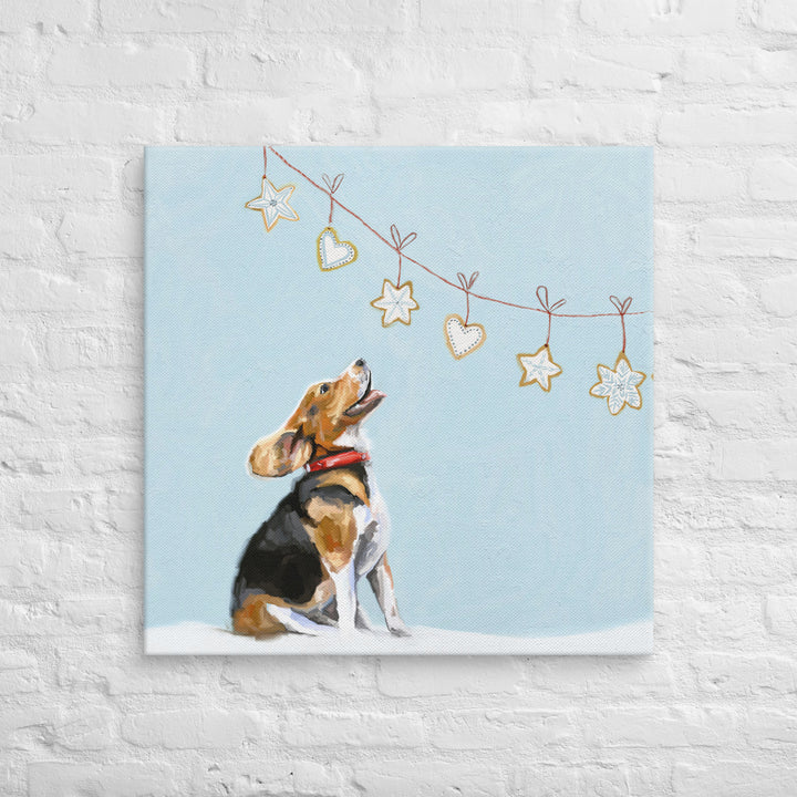 Festive Beagle Canvas Wrap