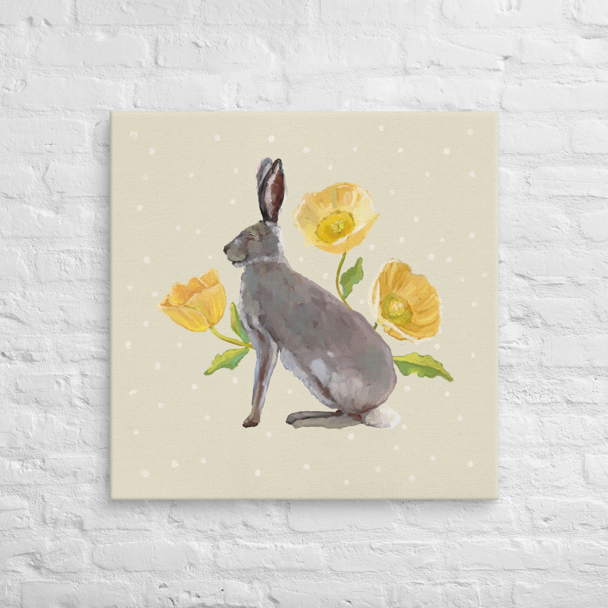 Floral Rabbit Happy Square™ – Cathy Walters Art