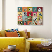 Colorblock Creatures Extended Canvas Wrap
