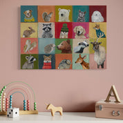 Colorblock Creatures Extended Canvas Wrap