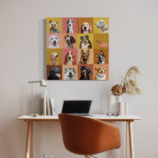 Colorblock Dogs Canvas Wrap