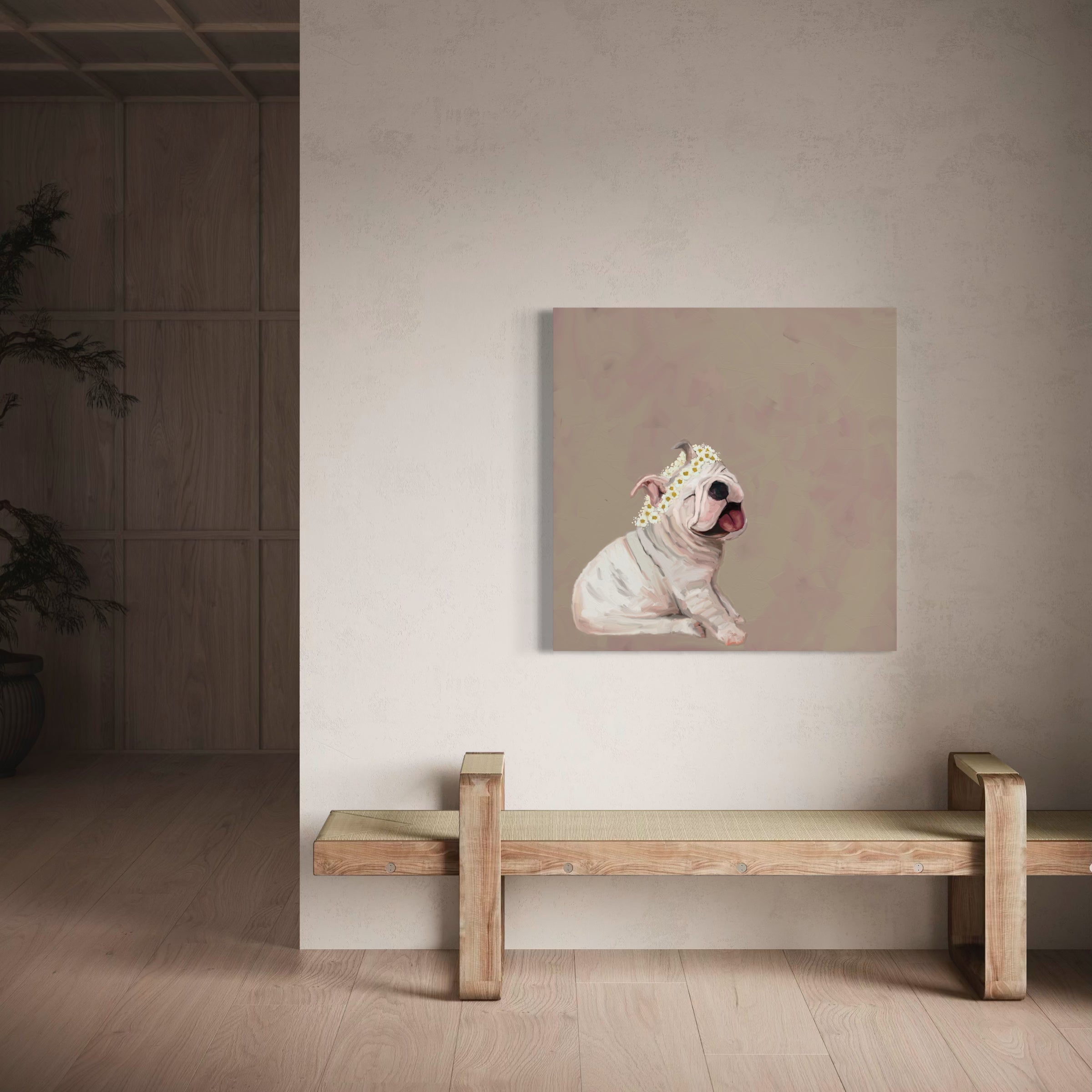 Daisy Bulldog Canvas Wrap