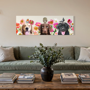 Dogs and Birds Row Canvas Wrap