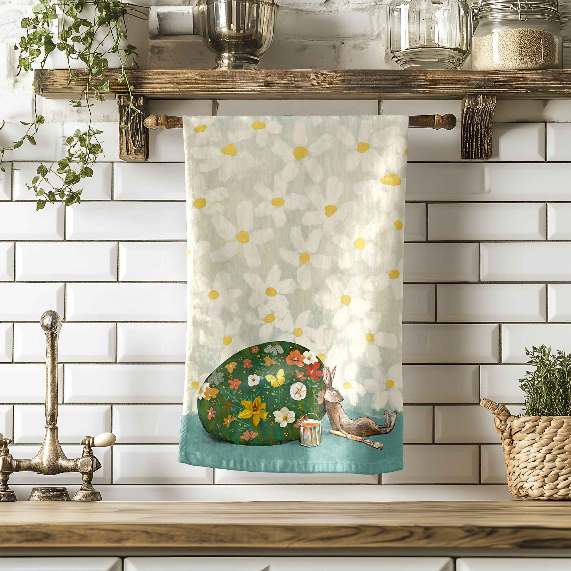 Easter Egg Artist Tea Towel