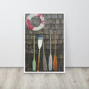 Coastal Oars Framed Canvas