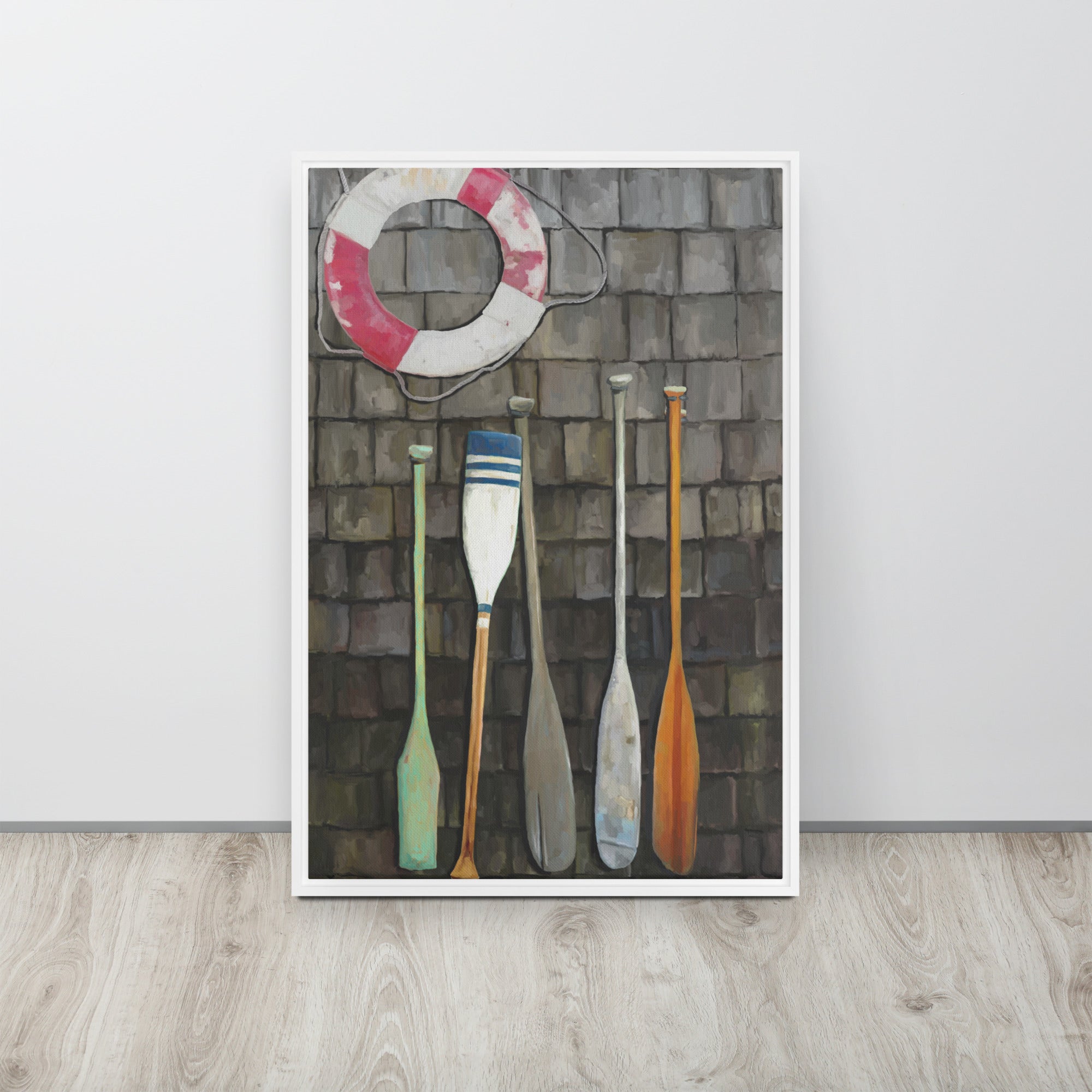 Coastal Oars Framed Canvas