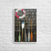 Coastal Oars Framed Canvas