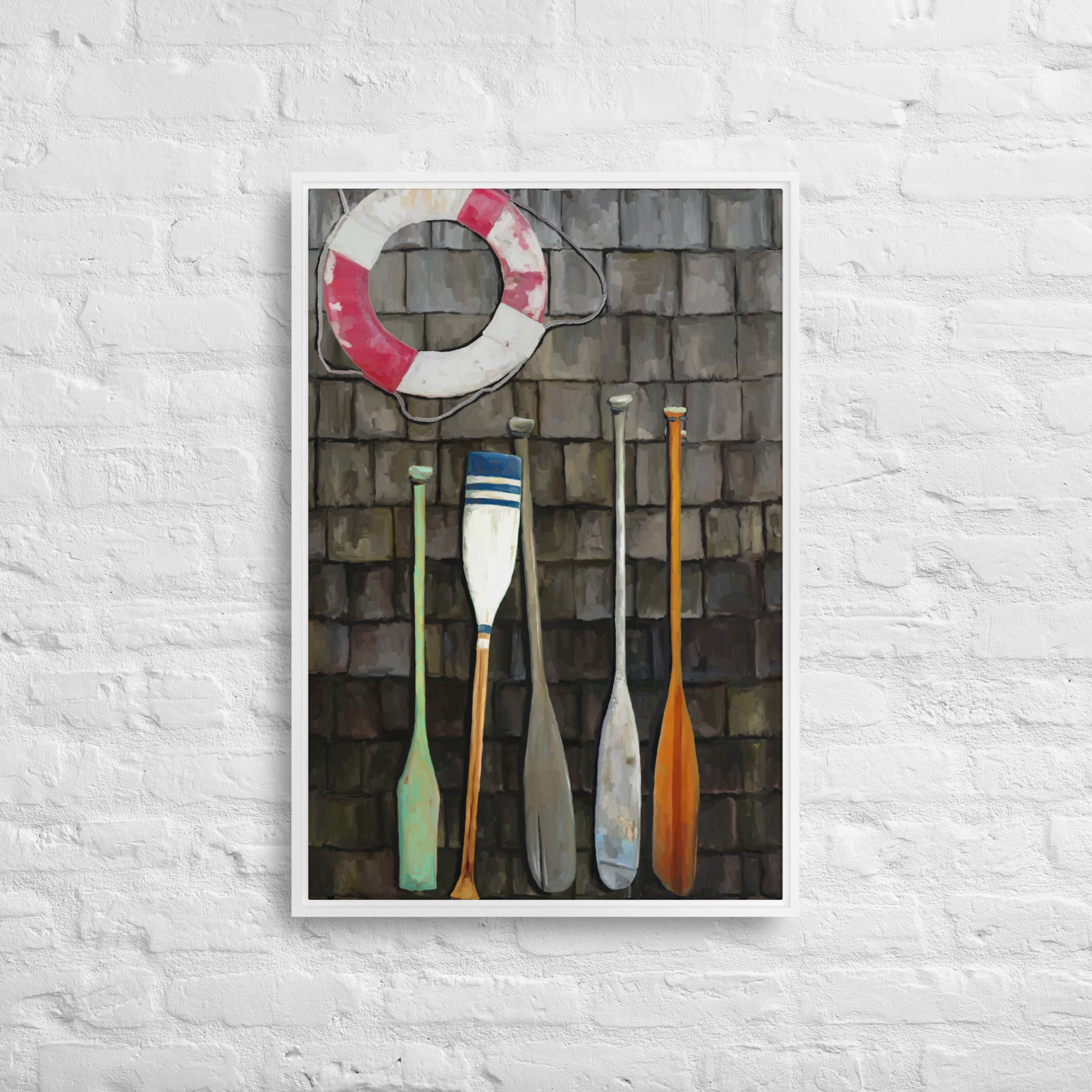 Coastal Oars Framed Canvas