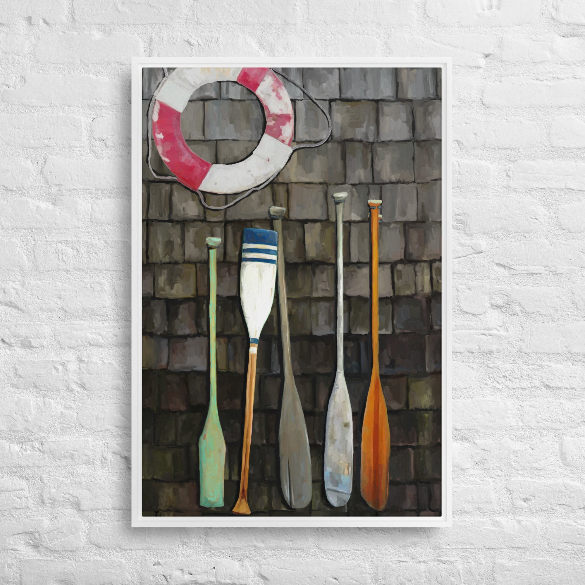 Coastal Oars Framed Canvas