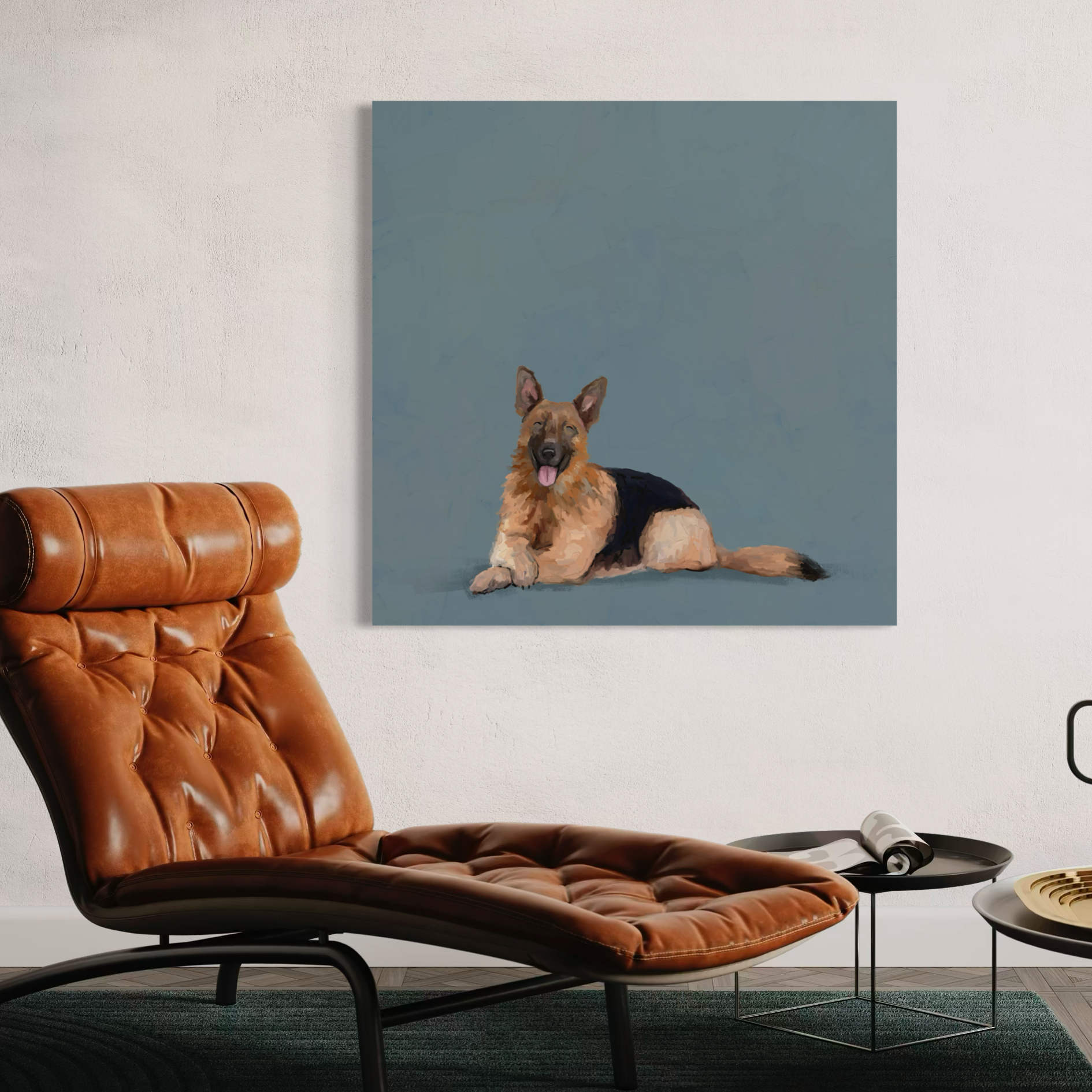 German Shepherd Lounging Canvas Wrap