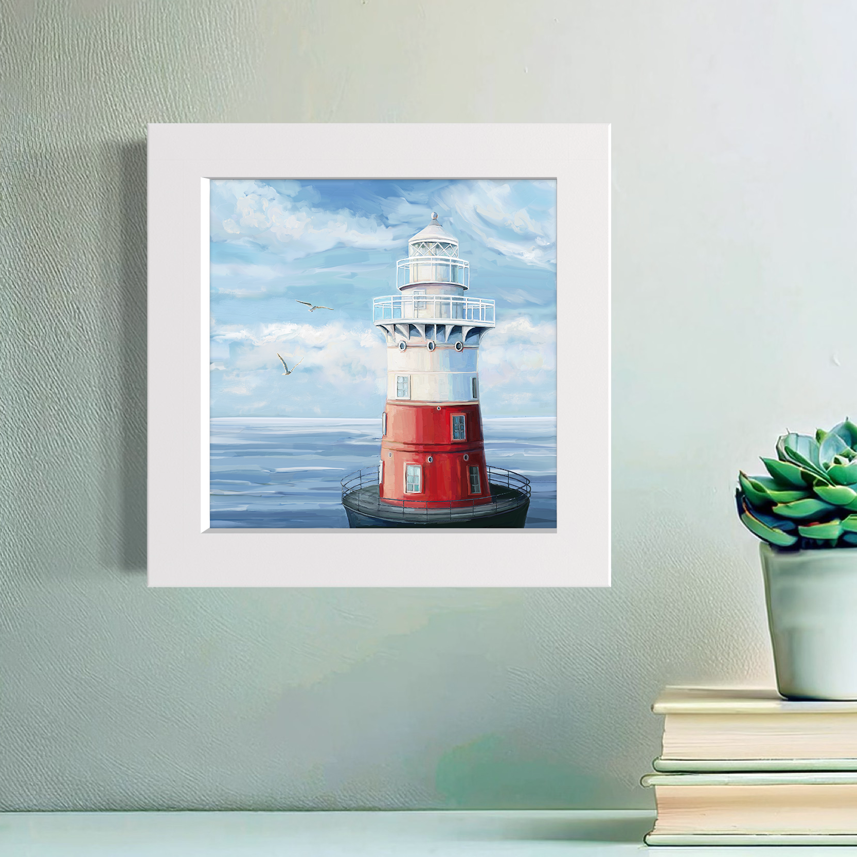 Greens Ledge Lighthouse Happy Square