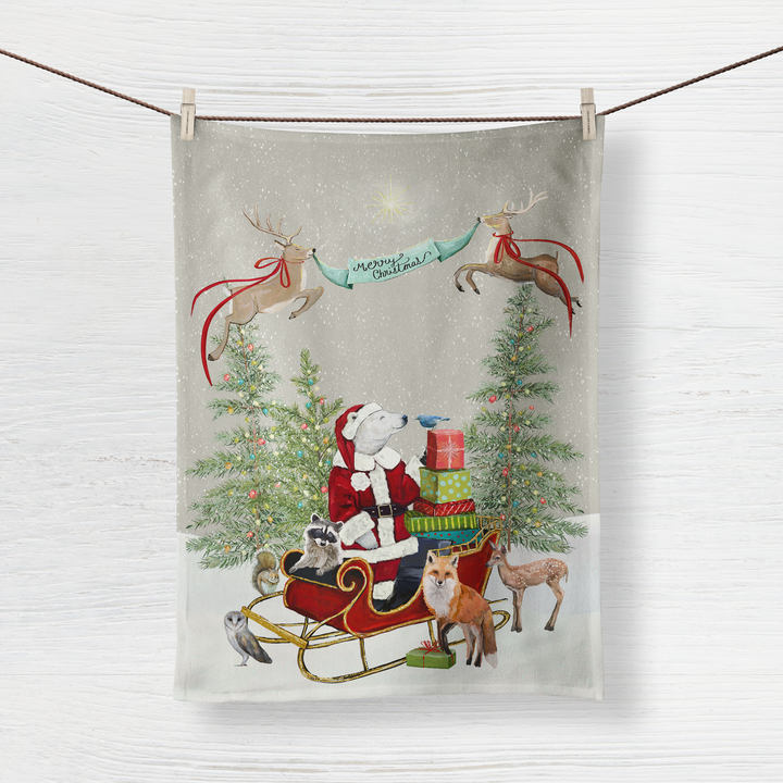 Santa Claws Tea Towel