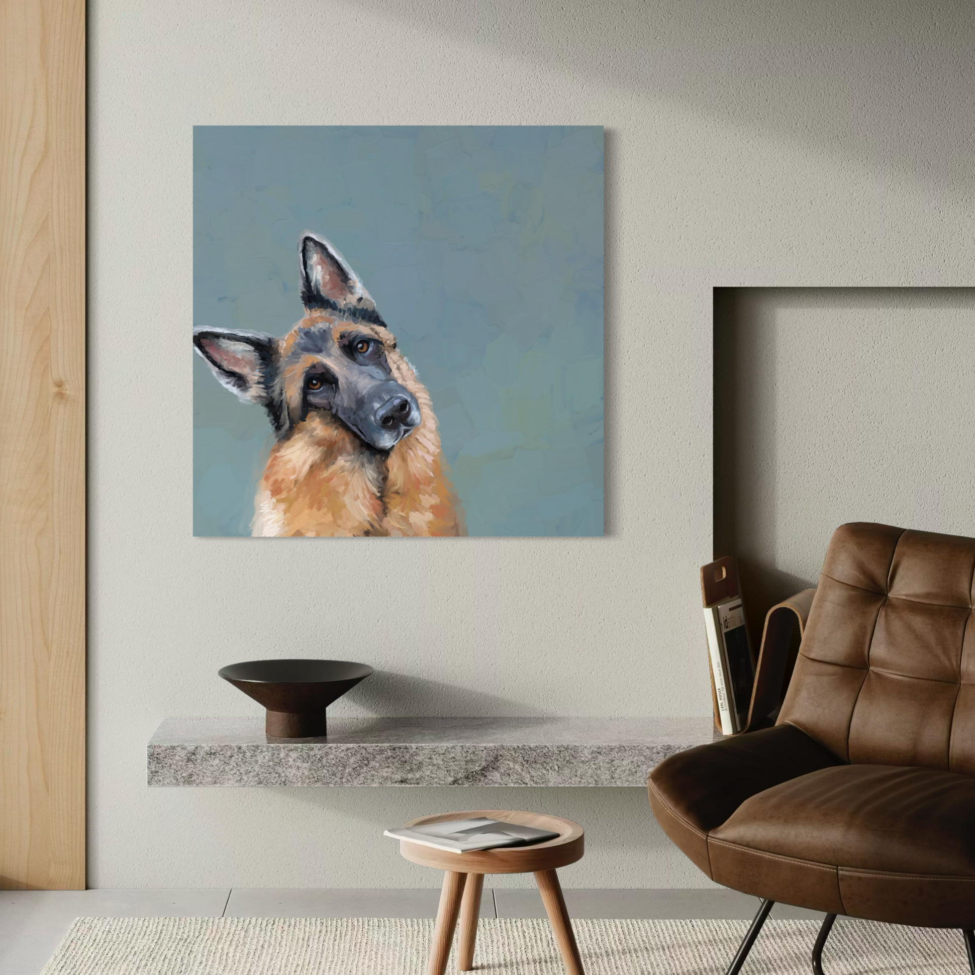 Head Tilt German Shepherd Canvas Wrap
