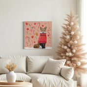 Hot Cocoa Fox Canvas Wrap